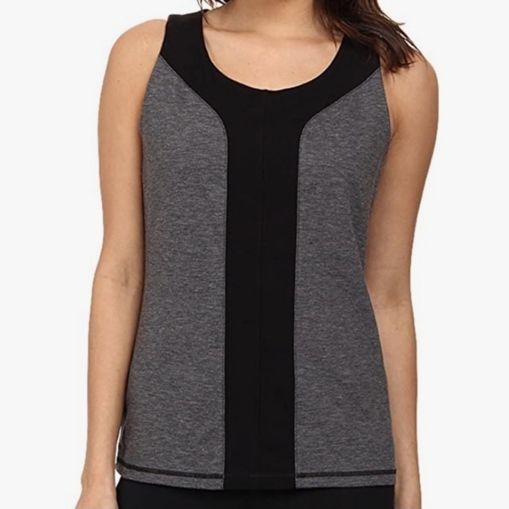NYDJ City Sport Trainer Tank Dark Heather Grey S